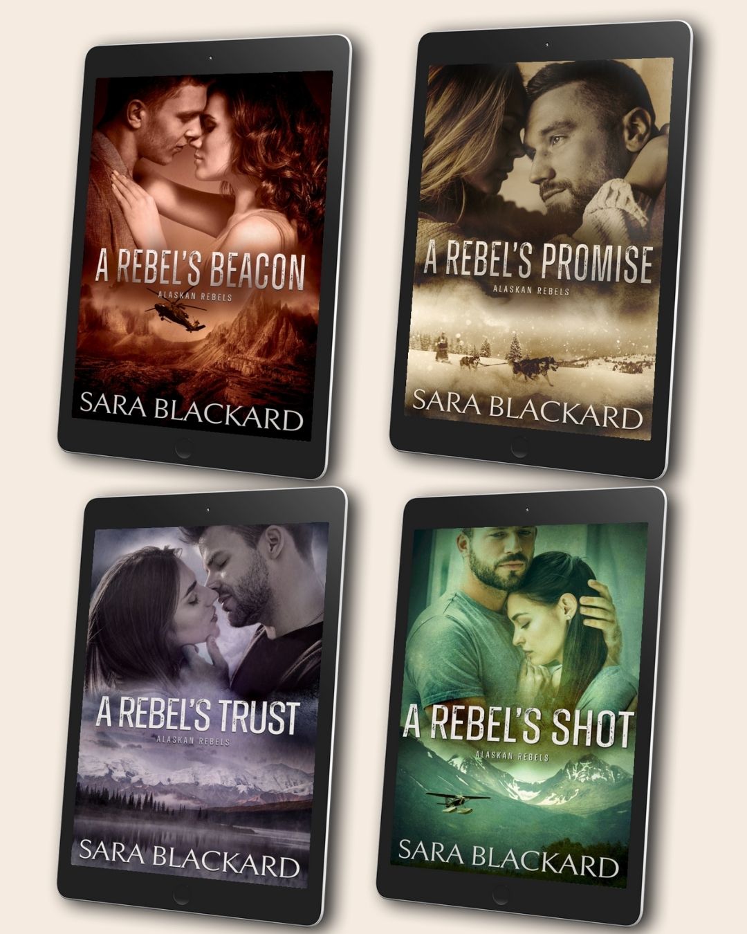 Book cover for Alaskan Rebels eBook Bundle by Sara Blackard, clean romantic suspense ebook in Alaskan Rebels