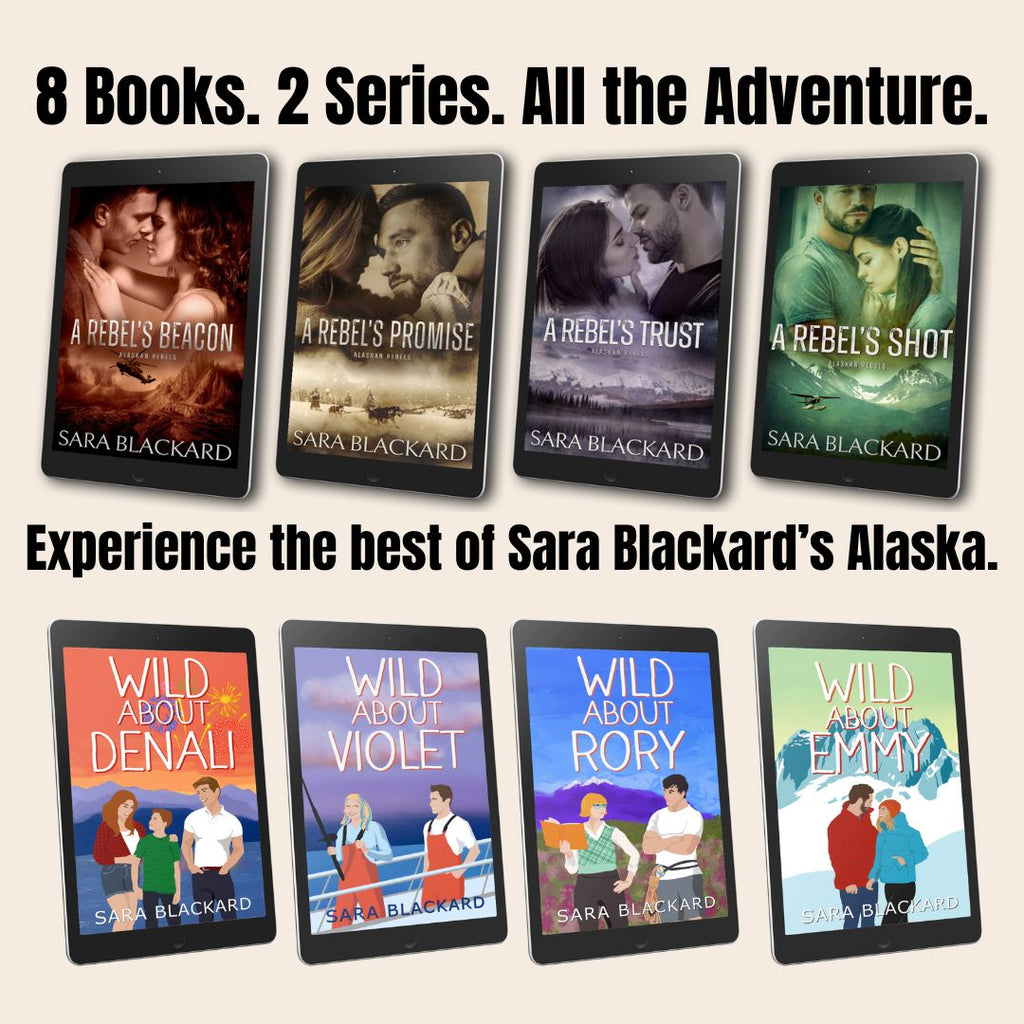 Book cover for The Ultimate Alaskan Adventure Ebook Bundle by Sara Blackard, clean romantic suspense ebook in Alaskan Rebels