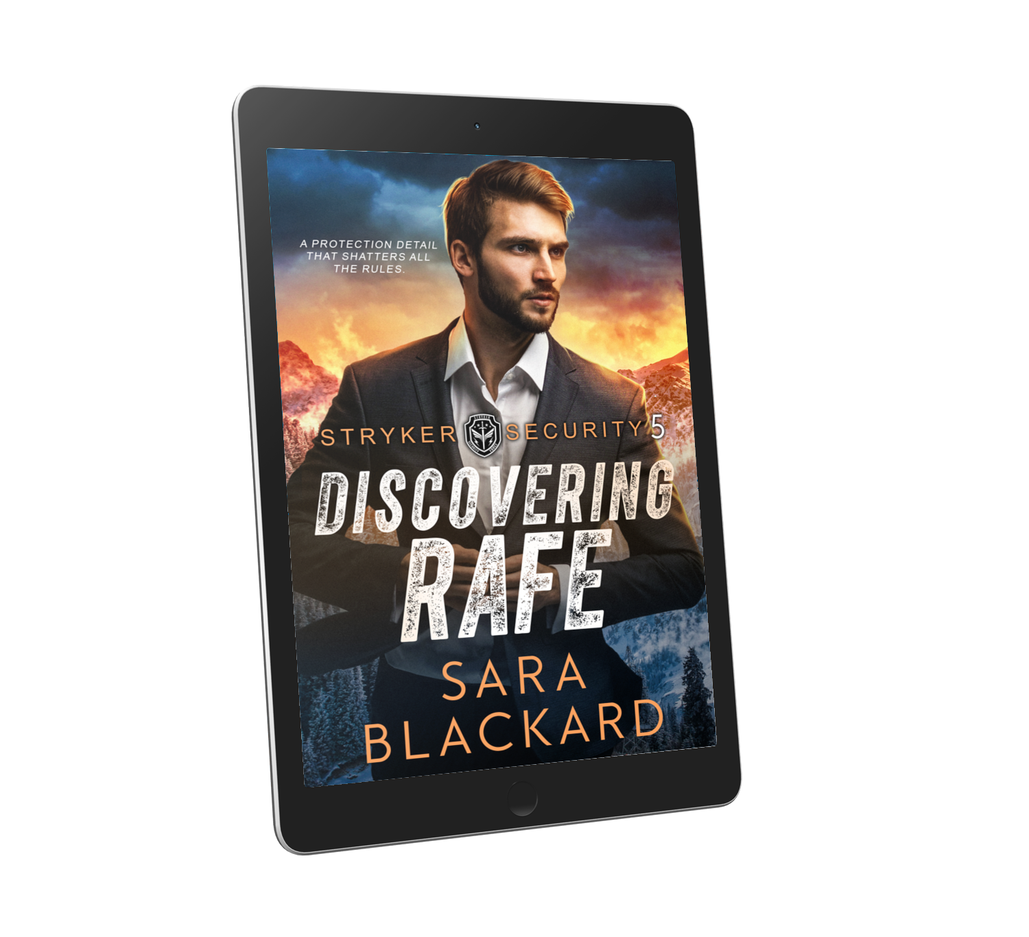 Book cover for Discovering Rafe by Sara Blackard, clean romantic suspense ebook in Stryker Security Force