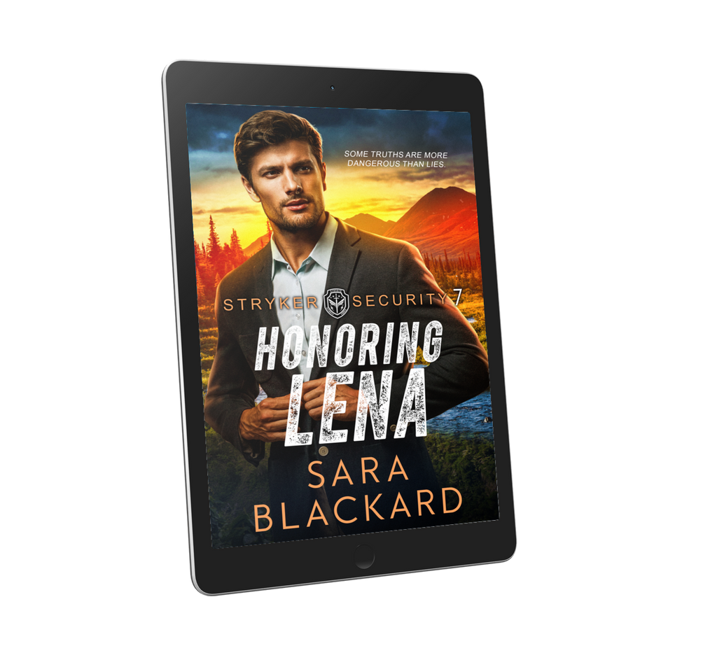 Book cover for Honoring Lena by Sara Blackard, clean romantic suspense ebook in Stryker Security Force