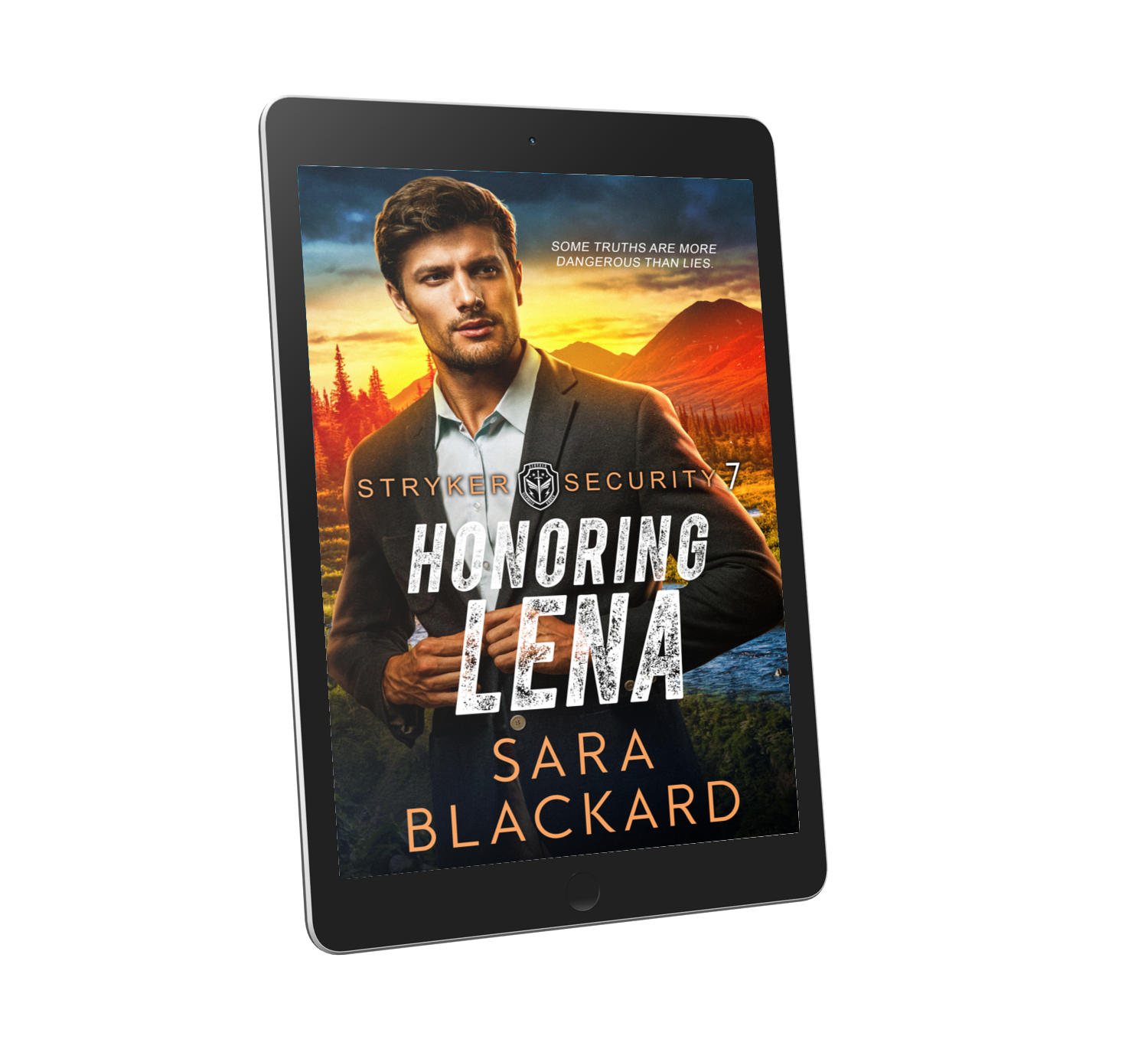 Book cover for Honoring Lena by Sara Blackard, clean romantic suspense ebook in Stryker Security Force